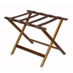 Economy Series Wood Luggage Rack, Walnut with Brown Straps